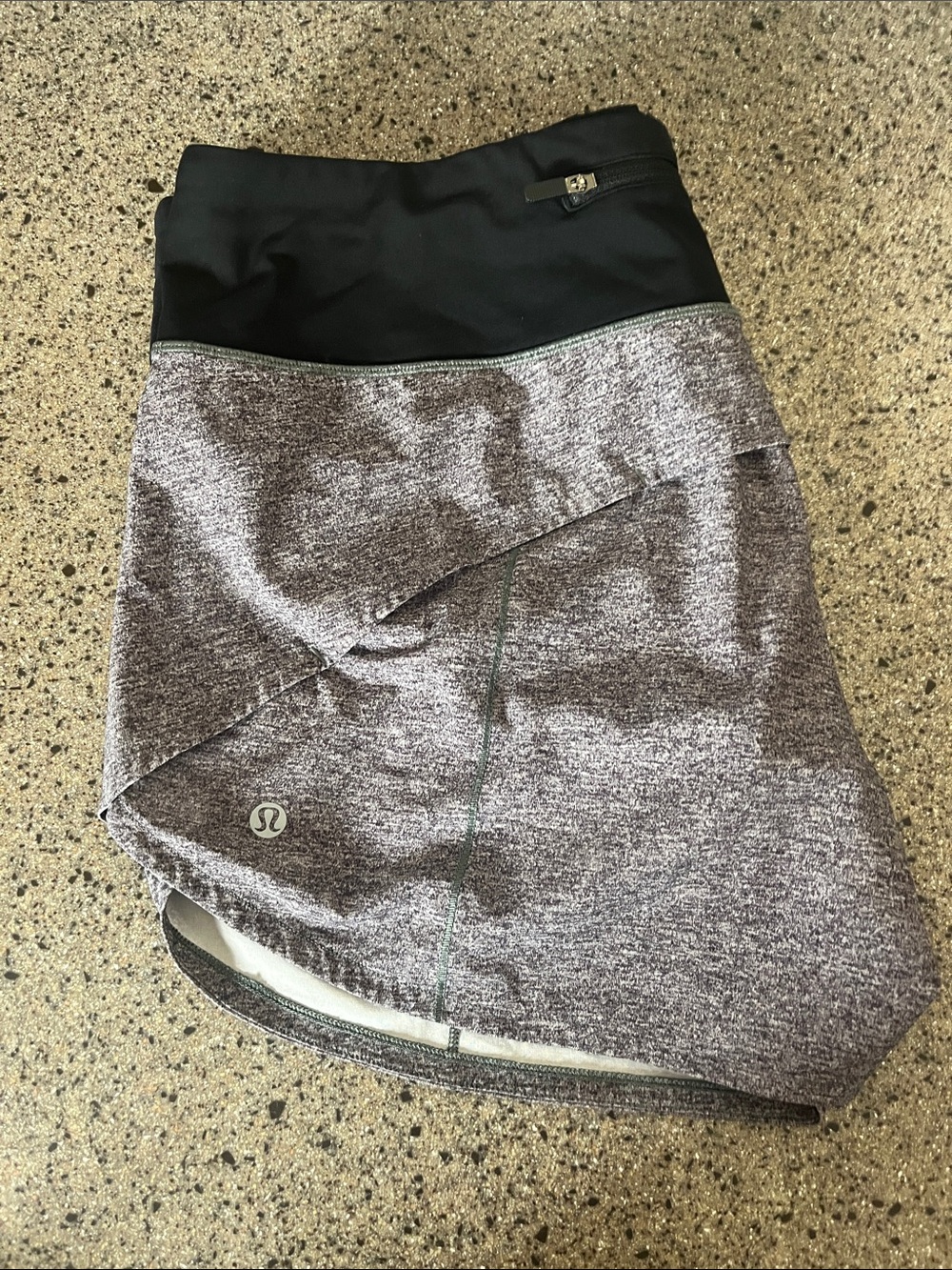 LuluLemon Gray Heathered short with Black Waistband